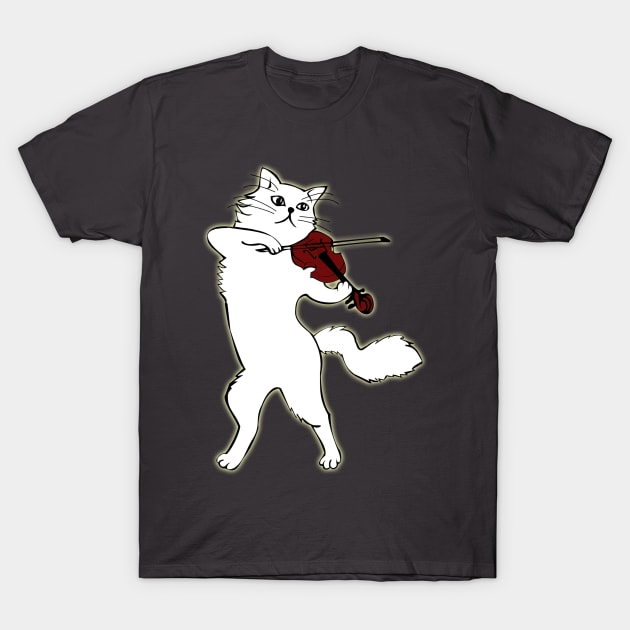 Cat Playing Violin T-Shirt by DonnaPeaches